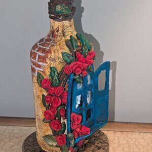 Hand Decorated Glass Bottle